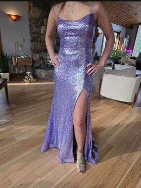 Windsor Lilac Purple Prom Dress Sequins M 6-8